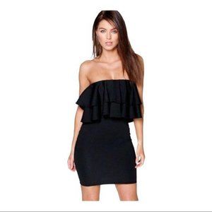 Boohoo Night off the shoulder mini dress